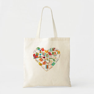 Book Lover Heart Shape reading club Librarian Libr Tote Bag