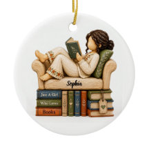 Book Lover Just A Girl Custom Reader Ornament