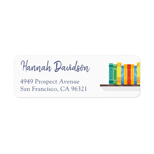 Book Lover Librarian Bibliophile Return Address (Front)