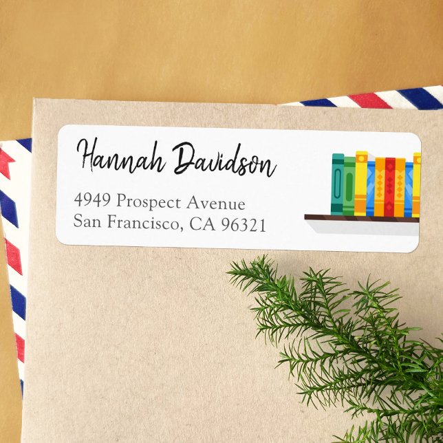 Book Lover Librarian Bibliophile Return Address (Creator Uploaded)
