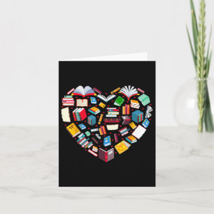 Book Lover Librarian Teacher Bookish Books Heart V Card