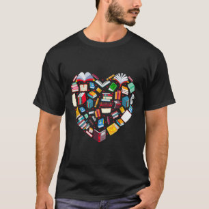 Book Lover Librarian Teacher Bookish Books Heart V T-Shirt