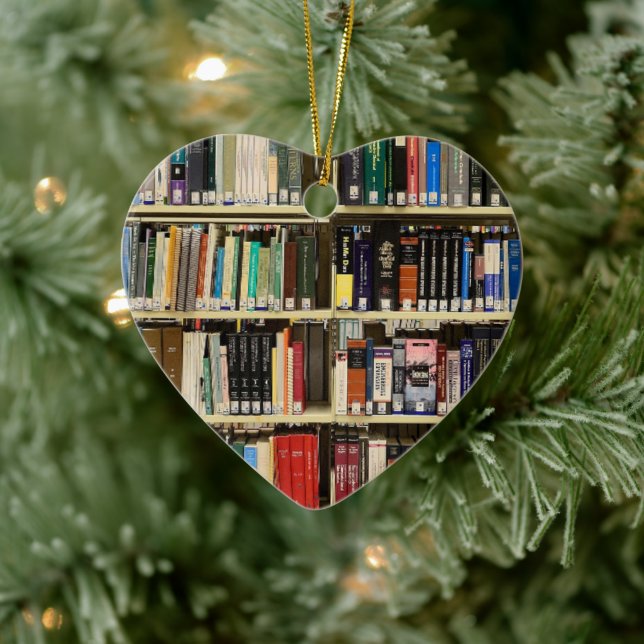 Book Lover Library Books Christmas Ceramic Tree Decoration (Tree)