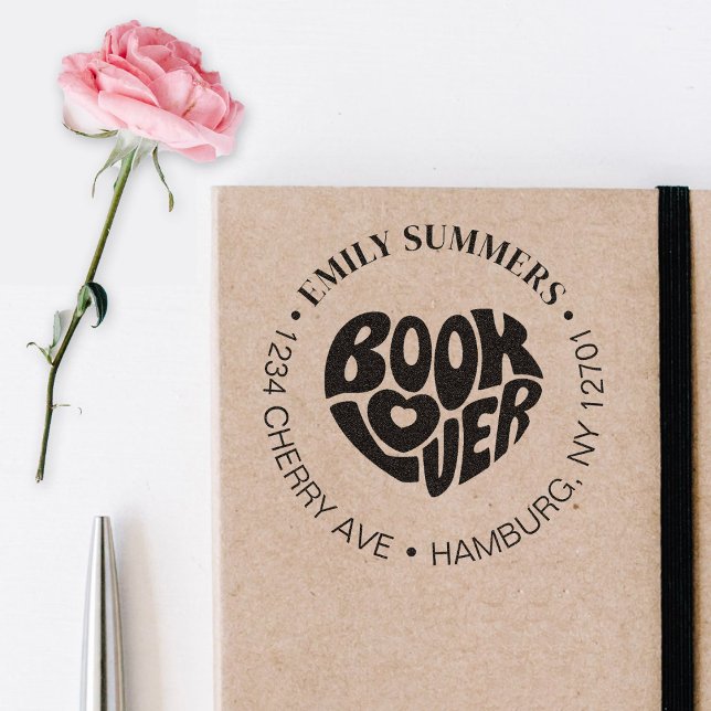 Book Lover Library Booktok Return Address Rubber Stamp (Creator Uploaded)
