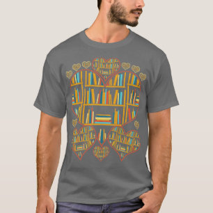 Book Lover Library Literature Bookworm Hearts Read T-Shirt