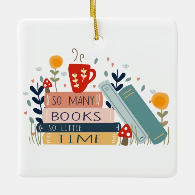 Book Lover Library Reading Kids School Learning   Ceramic Ornament (Front)