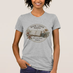 Book Lover Mama Retro Literary Wreath T-Shirt