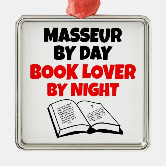 Book Lover Masseur Metal Tree Decoration (Front)