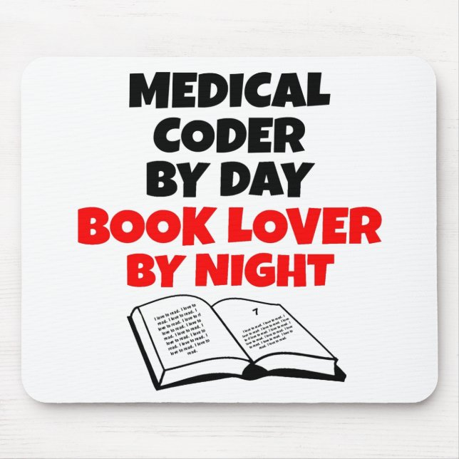 Book Lover Medical Coder Mouse Mat (Front)