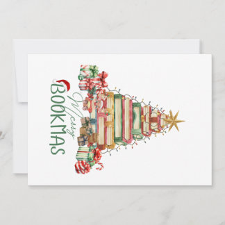 Book Lover Merry Bookmas Christmas Holiday Card