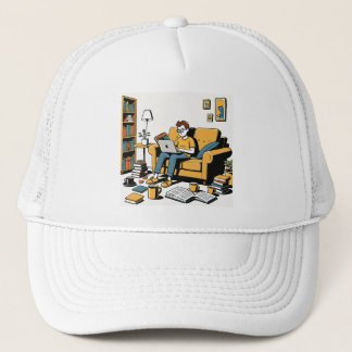 Book Lover on the Couch Trucker Hat