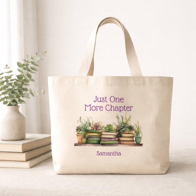 Book Lover One More Chapter Personalised Large Tote Bag (Creator Uploaded)