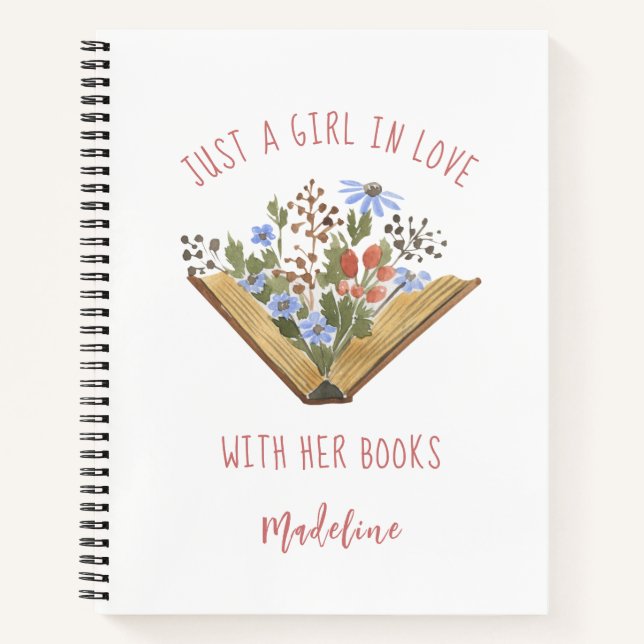 Book Lover Open Book With Flowers (Front)