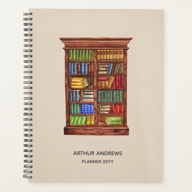 Book Lover Personalised Planner | Bibliophile Gift (Front)