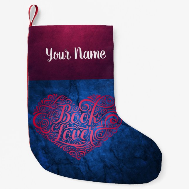Book Lover Personalised Small Christmas Stocking (Front)