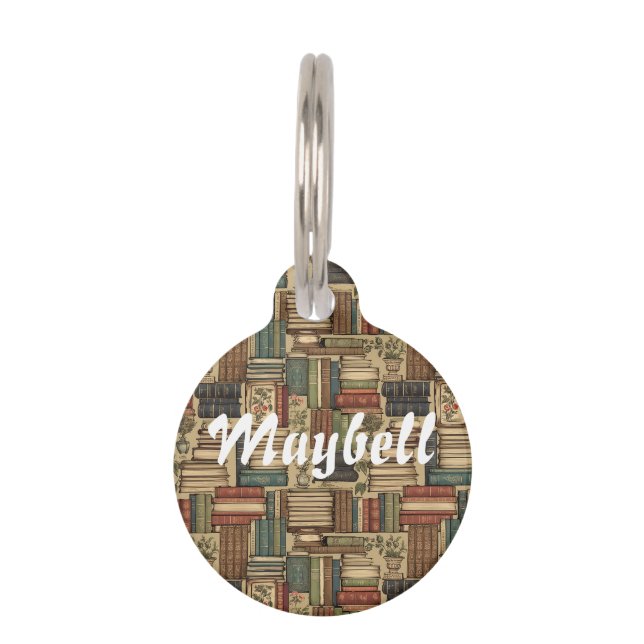 Book Lover  Pet Tag (Front)