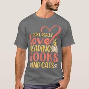 Book Lover Quote Cat Lover Pun Book Reading Text D T-Shirt