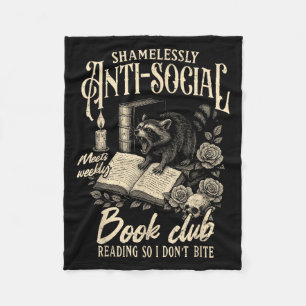 Book Lover Reading Bookish Shamelessly Anti-social Fleece Blanket