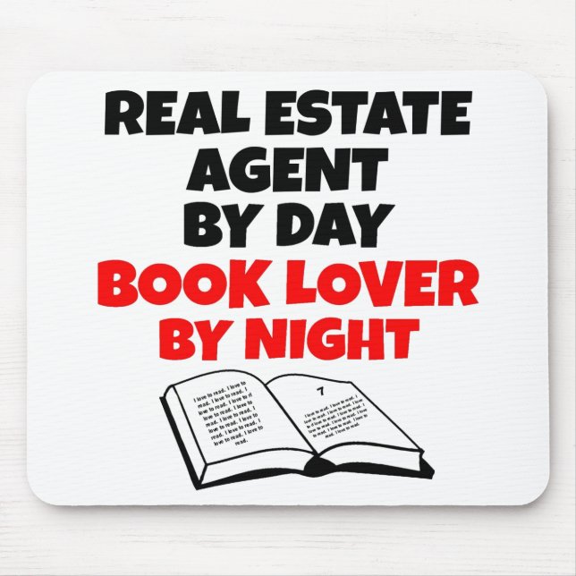 Book Lover Real Estate Agent Mouse Mat (Front)
