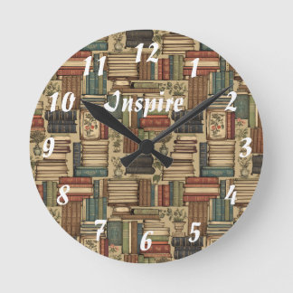 Book Lover Round Clock