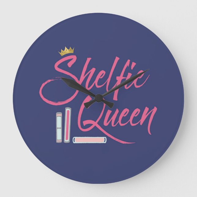 Book Lover Shelfie Queen Large Clock (Front)