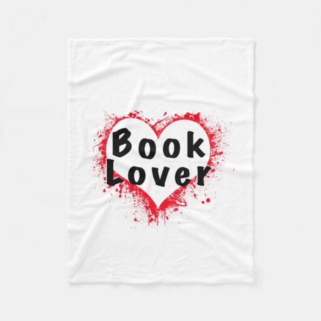 Book Lover Small Throw Fleece Blanket (Front)