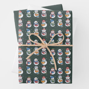 Book Lover Snowman Reading Gift Teacher Winter  Wrapping Paper Sheet