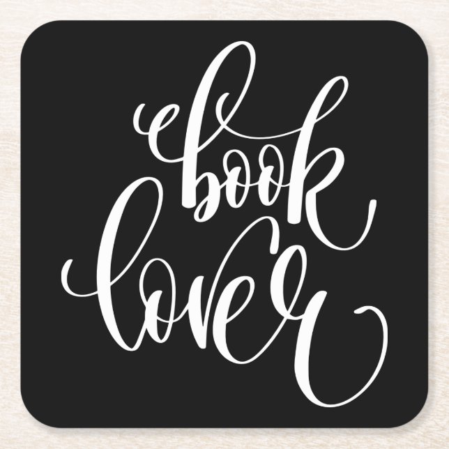 Book Lover Square Paper Coaster (Front)