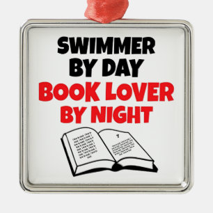 Book Lover Swimmer Metal Tree Decoration