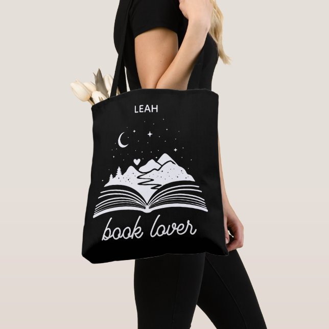 Book Lover T-Shirt Tote Bag (Close Up)
