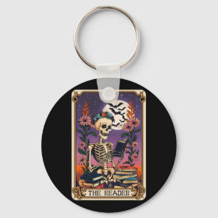 Book Lover Tarot Card The Reader Mystic Funny Skel Key Ring