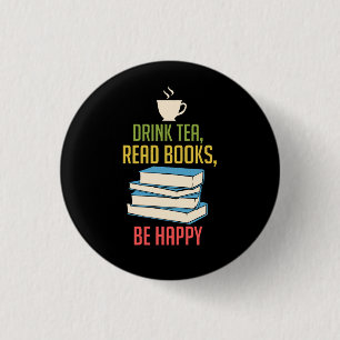 Book Lover - Tea Books Happy 3 Cm Round Badge