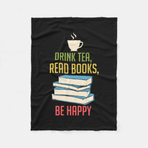 Book Lover - Tea Books Happy Fleece Blanket
