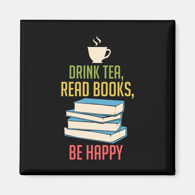 Book Lover - Tea Books Happy Magnet (Front)