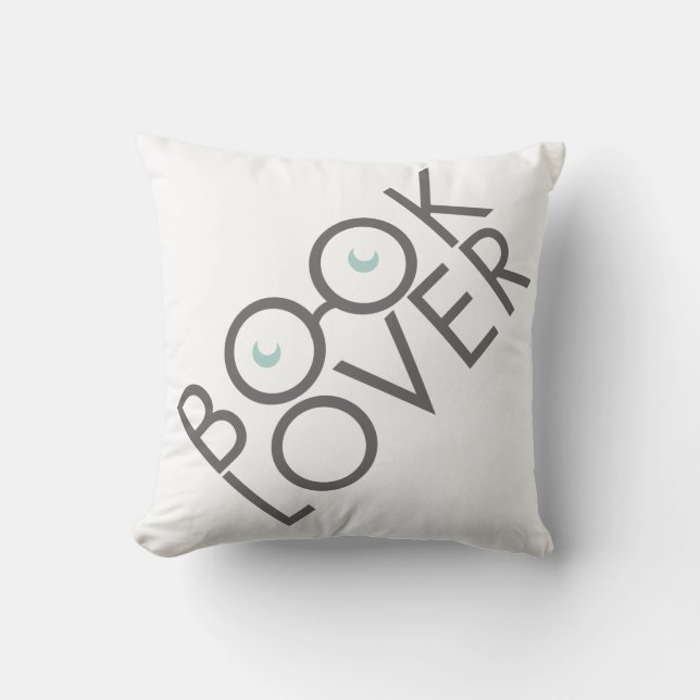 Book Lover Throw Pillow (Front)