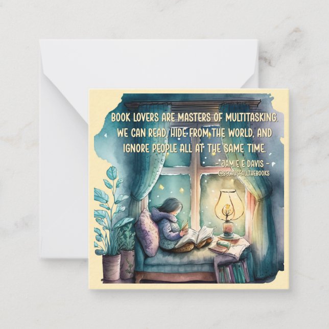 Book Lovers Are Masters of Multitasking  Card (Front)