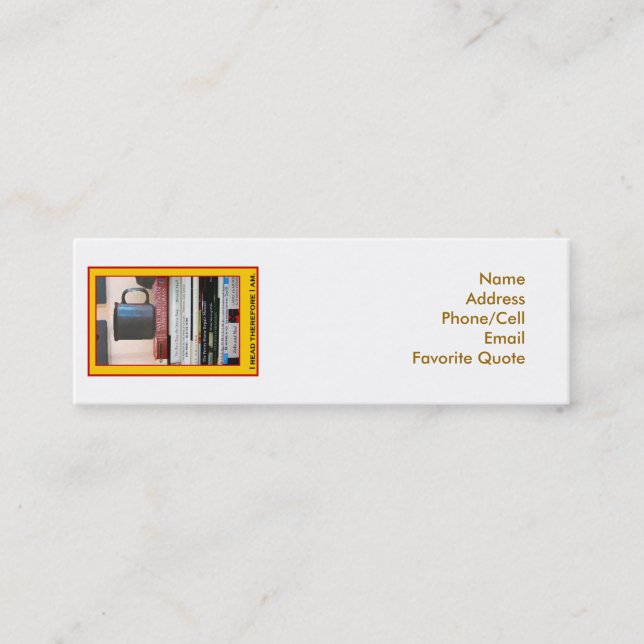 Book-Lover's Bookmark Mini Business Card (Front)