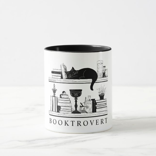 Book Lover's Booktrovert Funny Saying Mug (Center)