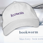 Book Lovers Bookworm Embroidered Twill Cap<br><div class="desc">Bookworms, rejoice! This cap is for you. • Chino twill construction for durability and comfort • Pre-curved bill and adjustable cloth strap for a perfect fit • Antique brass buckle closure with tuck-in grommet If you're the type of person who always has a book in hand, this "Bookworm" cap is...</div>