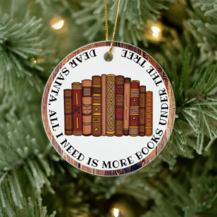 Book Lover's Christmas  Ceramic Tree Decoration