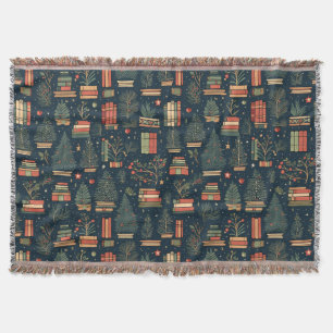 Book Lovers Christmas  Throw Blanket