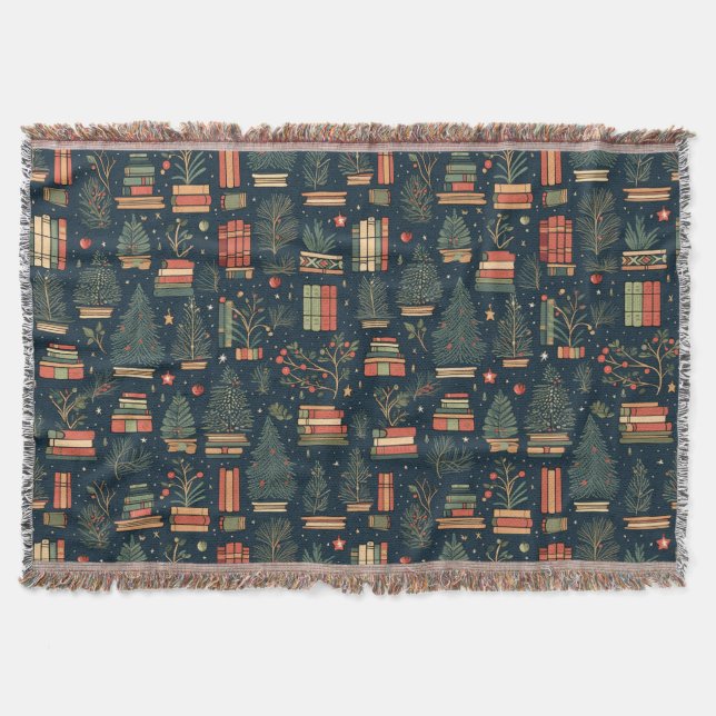 Book Lovers Christmas  Throw Blanket (Front)