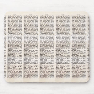Book Lover's Dictionary Page Mouse Mat