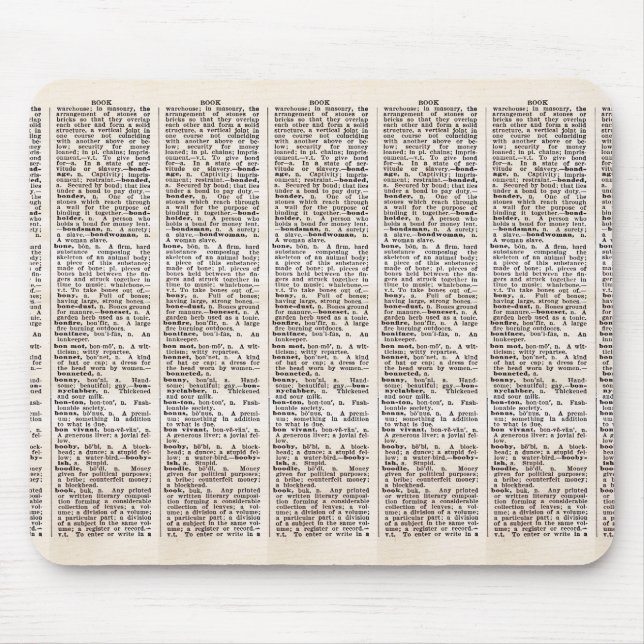 Book Lover's Dictionary Page Mouse Mat (Front)