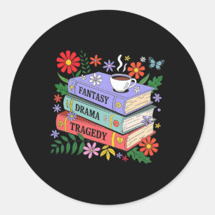 Book Lovers Fantasy Drama Tragedy Subtle 8647 Trum Classic Round Sticker