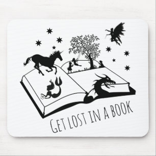 Book Lovers Get Lost in a Book Art Mouse Mat