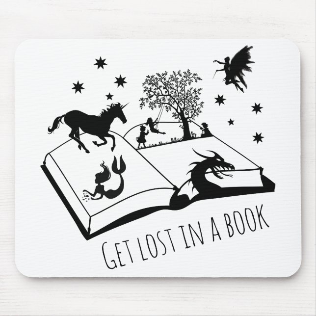 Book Lovers Get Lost in a Book Art Mouse Mat (Front)