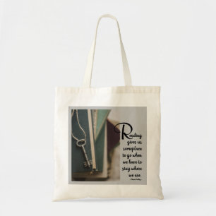 Book Lovers Grey Blue Reading Quote  Tote Bag