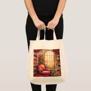 Book Lover's Haven: Vintage Charm Tote Bag
