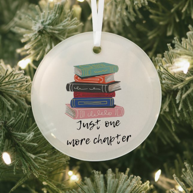 Book Lovers Just One More Chapter Glass Tree Decoration (Insitu)